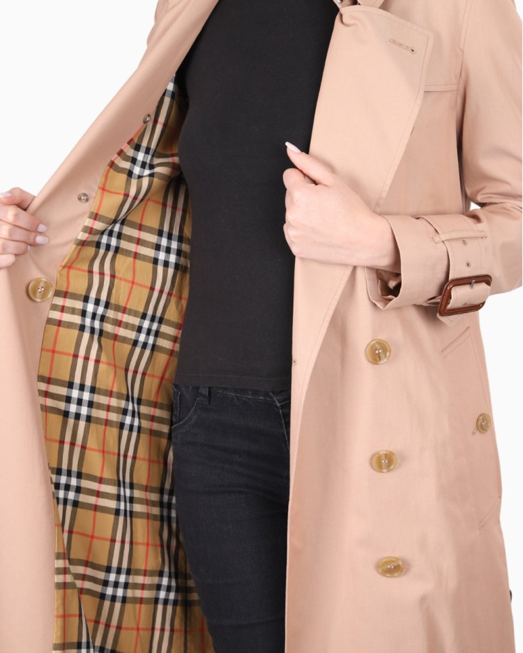 Casaco Burberry Original Trench Coat Aldeby Algodão Rosê Feminino