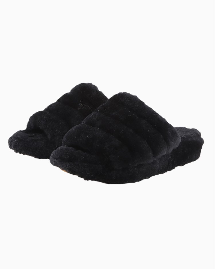 Sandália Ugg Original Fluff Yeah Slid Preta Feminina