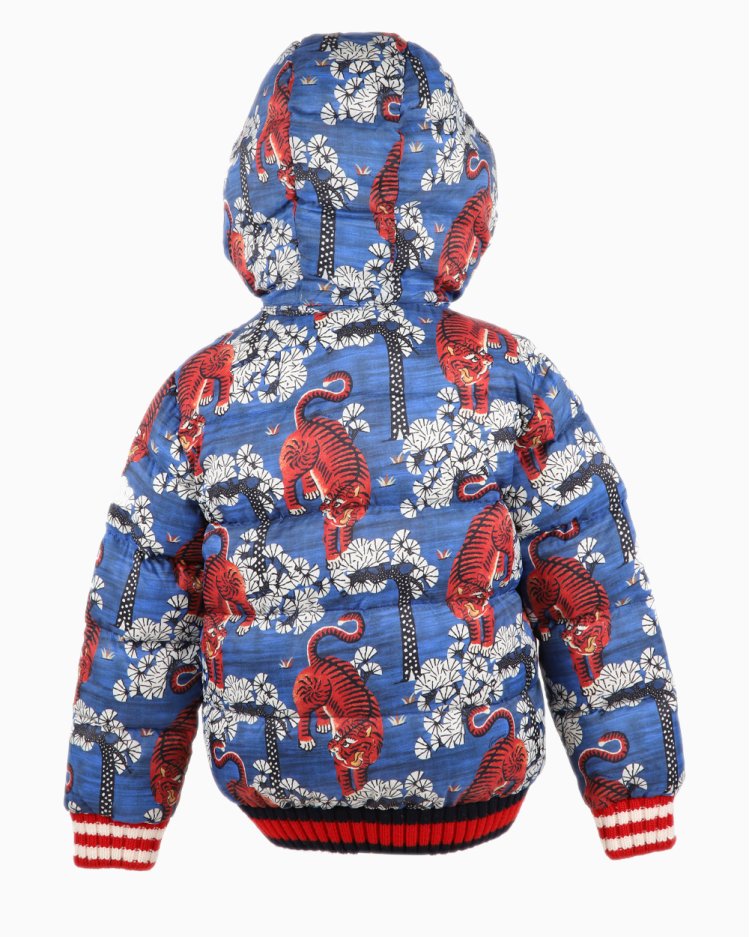 Jaqueta Gucci Original Puffer Azul Estampada Infantil