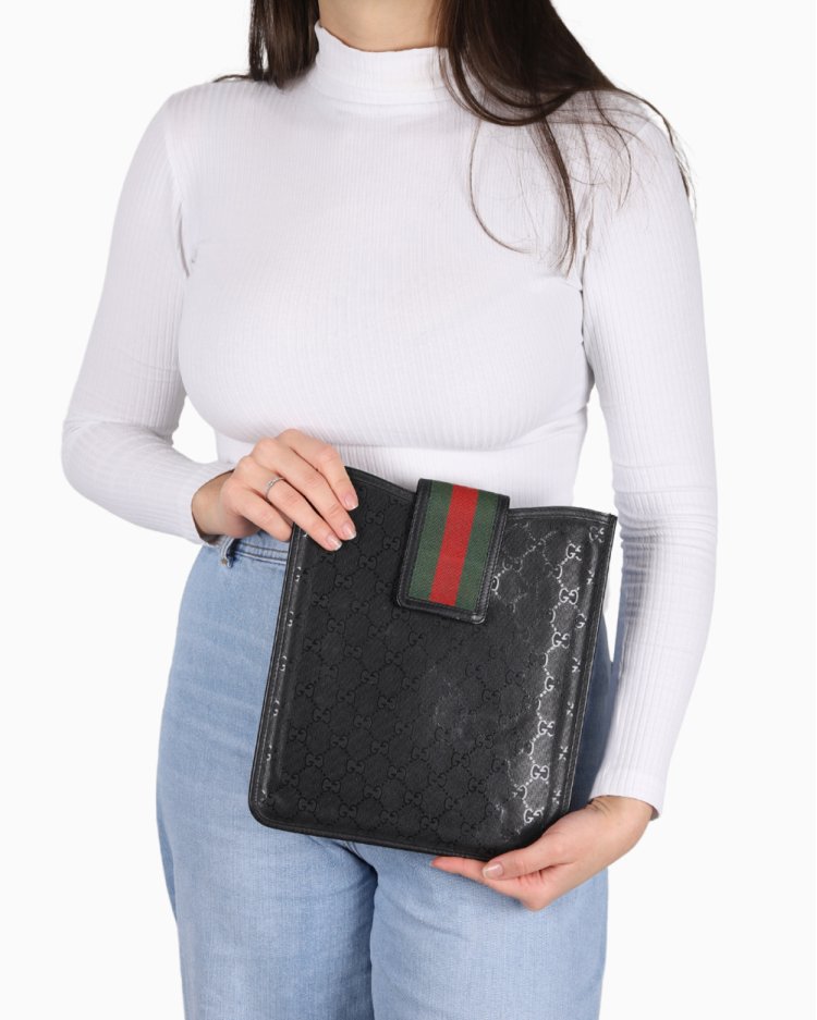 Capa para Ipad Gucci Original 500 Canvas Preta Masculino