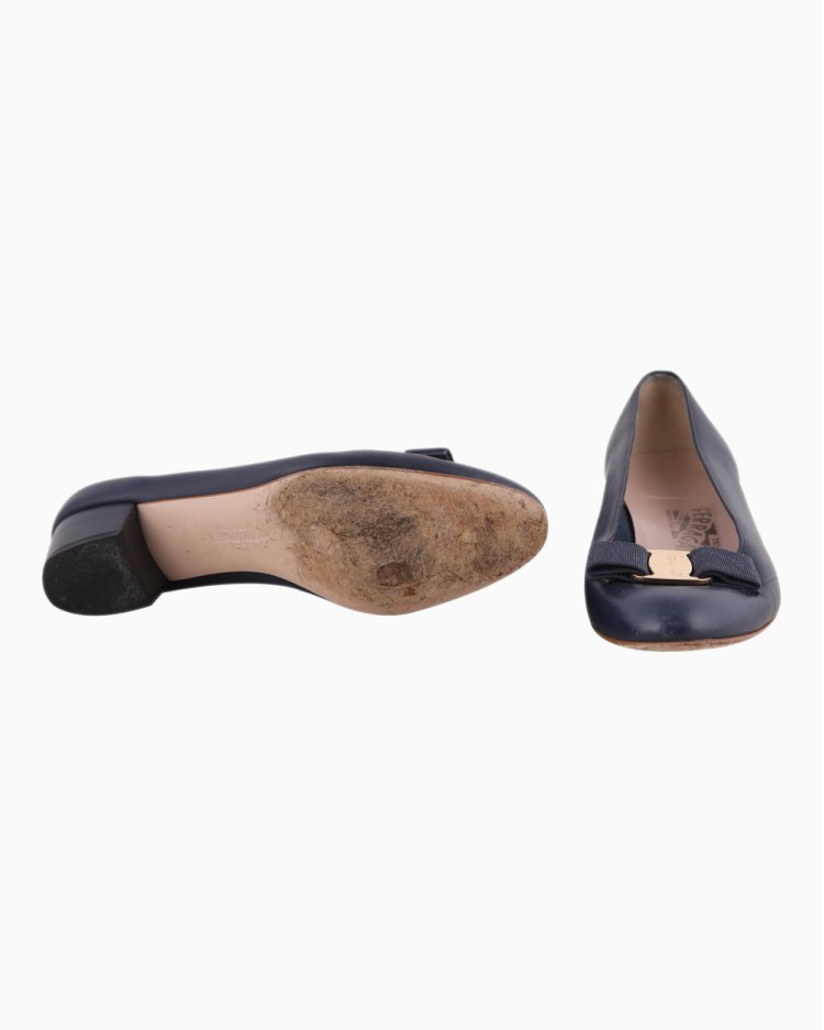 Sapato Salvatore Ferragamo Original Laço Azul Feminino