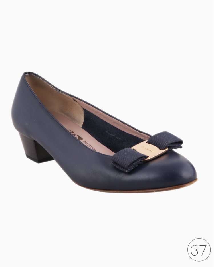 Sapato Salvatore Ferragamo Original Laço Azul Feminino