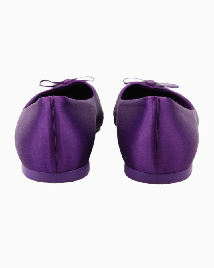 Sapatilha Bally Original Satin Bico Fino Roxa Feminina