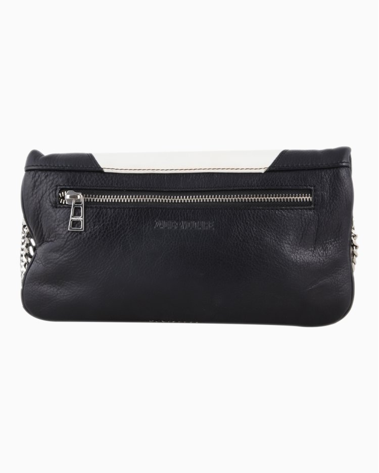 ZADIG&VOLTAIRE 【美品】 Bolsa Zadig & Voltaire Original Fold Over Nash Preta e Branca Feminina