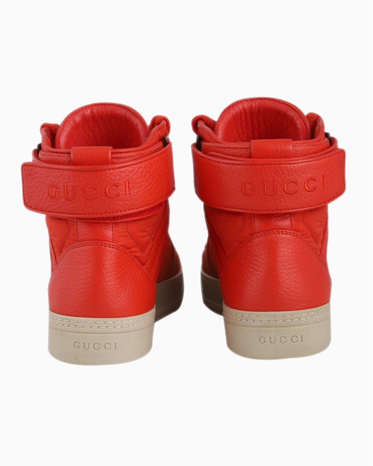 Tênis Gucci Original Nylon Guccissima Camelot High Top Laranja