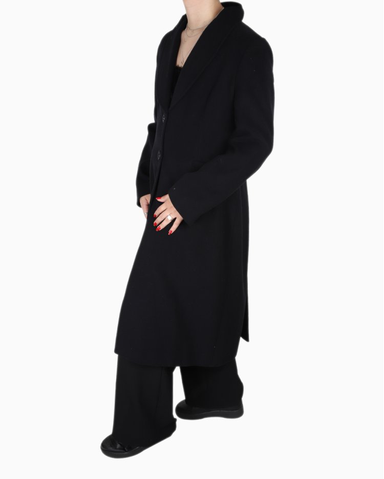 Sobretudo Valentino Original Lã Preto Feminino
