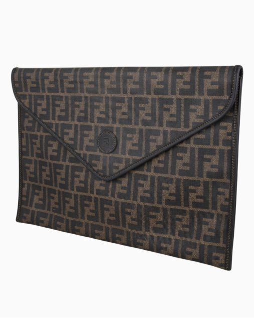 Pasta Fendi Original Vintage Zucca Canvas Monograma Feminina