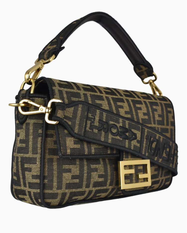 Bolsa Fendi Original FF Baguette Zucca Marrom Feminina