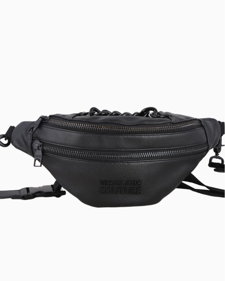 Pochete Versace Jeans Couture Original Couro Preta Feminina
