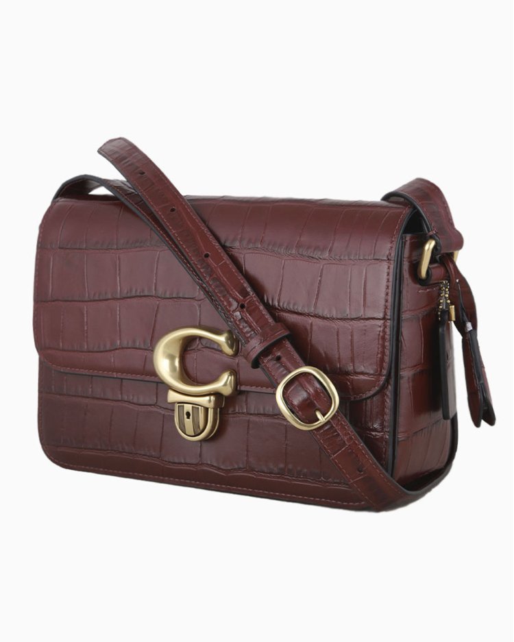 Bolsa Coach Original Studio Shoulder Bag Croco Vinho Feminina