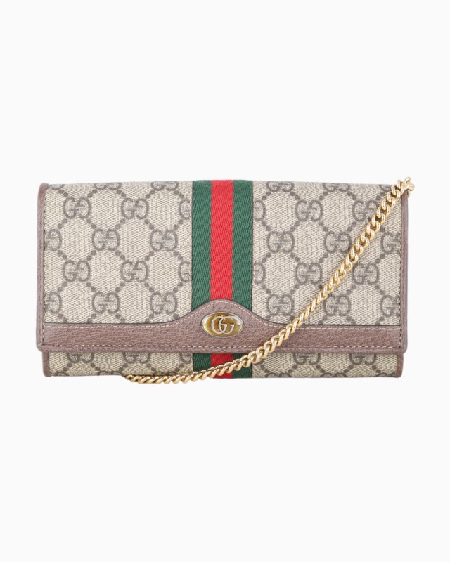 Bolsa Carteira Gucci Original Ophidia GG Supreme Canvas Ebony Feminina