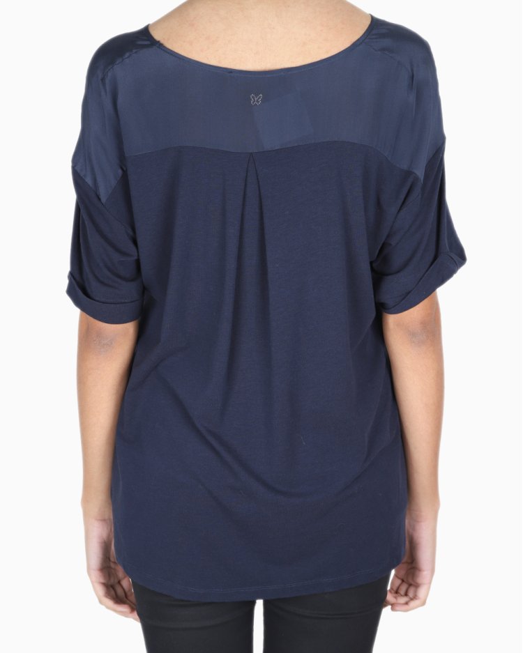 Blusa Weekend MaxMara Original Recortes Azul Marinho Feminina