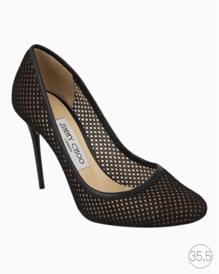 Sapato Jimmy Choo Original Pump Tela Preto Feminino