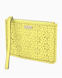 Carteira Kate Spade Cedar Street Perforated Amarelo Neon