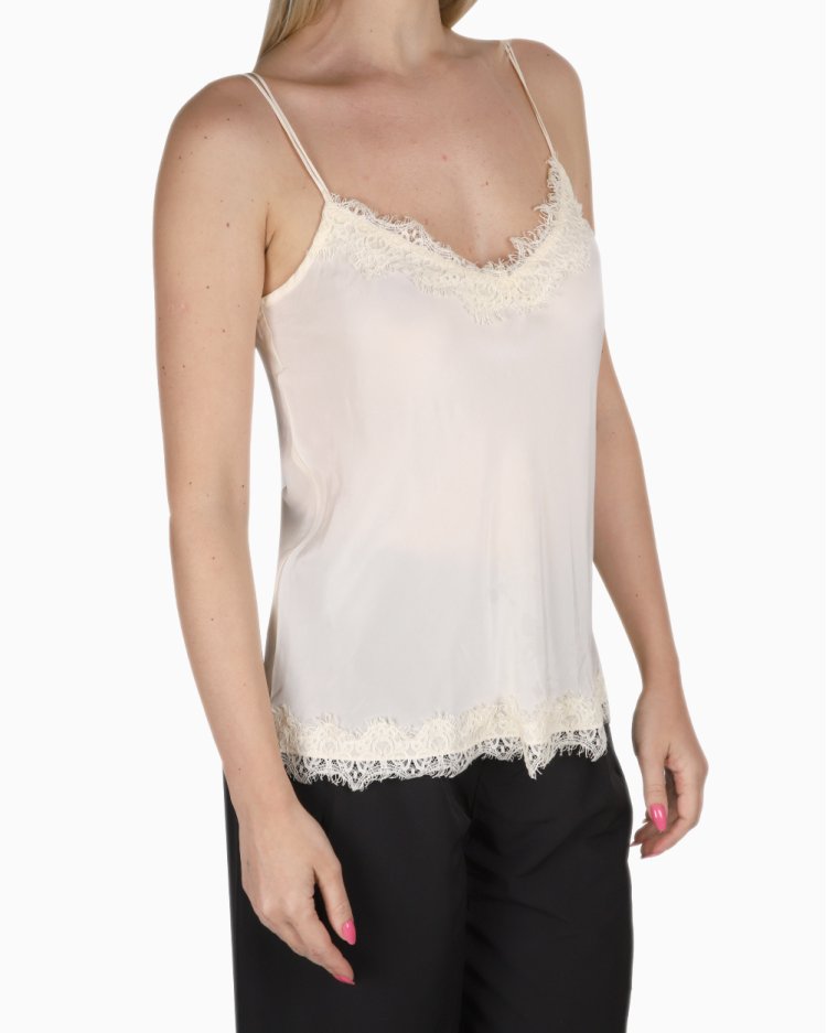 Regata Mixed Original Seda Renda Off White Feminina