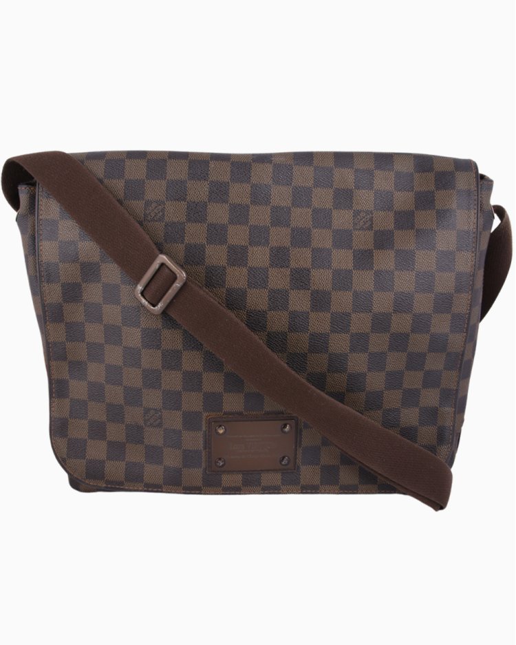 Pasta Louis Vuitton Original Brooklyn MM Messenger Damier Ébène Feminina