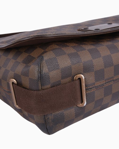 Pasta Louis Vuitton Original Brooklyn MM Messenger Damier Ébène Feminina
