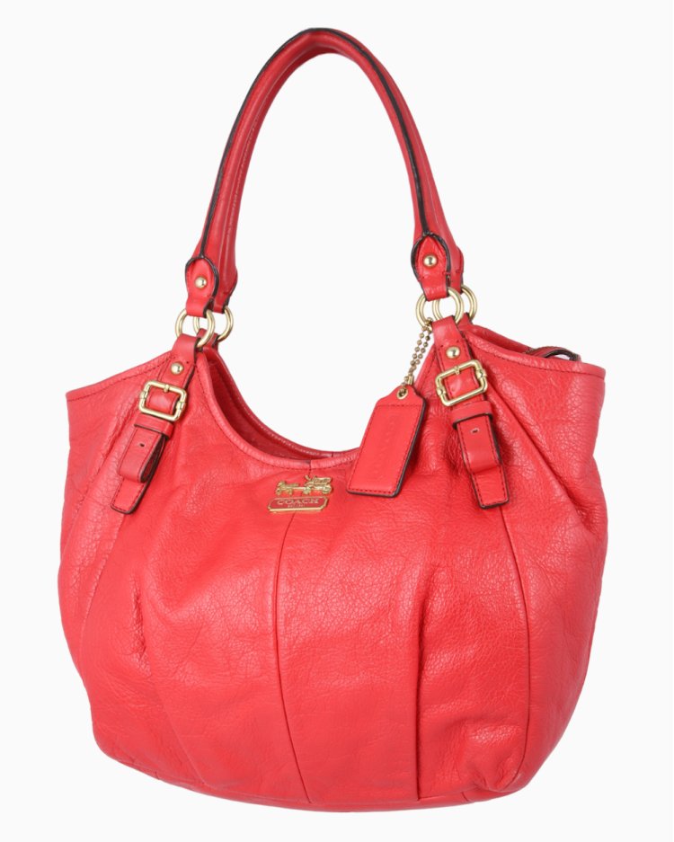 バッグ Coach Madison Leather Maggie Shoulder Bolsa Coach Original Madison Maggie Vermelha Feminina