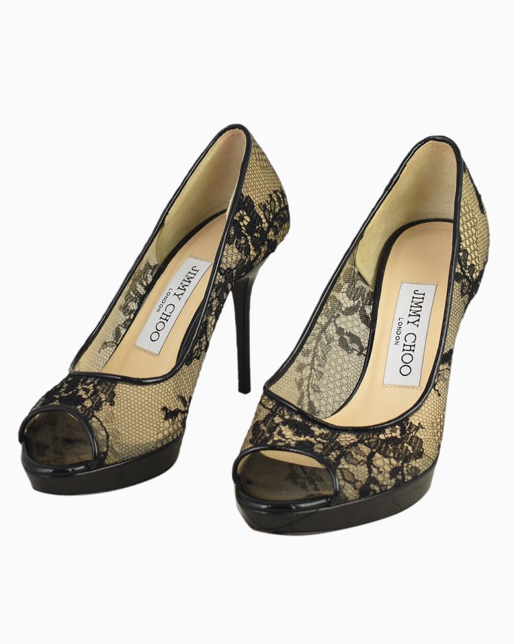 Sapato Jimmy Choo Original Luna Renda Preto Feminino