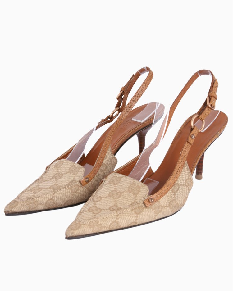 GG MID-HIGH SLINGBACK 4.5 CM IN WINE RED GLOSSY EMBOSSED SUEDE AND SHEEPSKIN LINING
