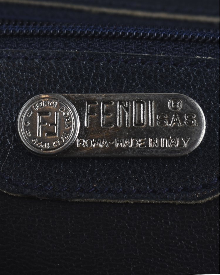 Pasta Fendi Original Vintage Couro Verde e Preta Masculina