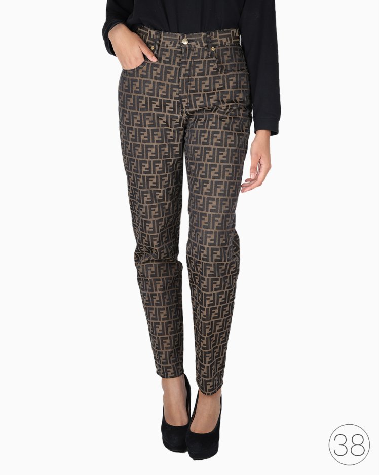 Calça Fendi Original Tessuto Zucca Monograma Feminina