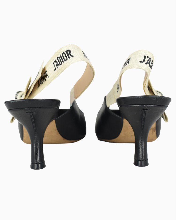 Sapato Dior Original J'adior Slingback Couro Preto Feminino