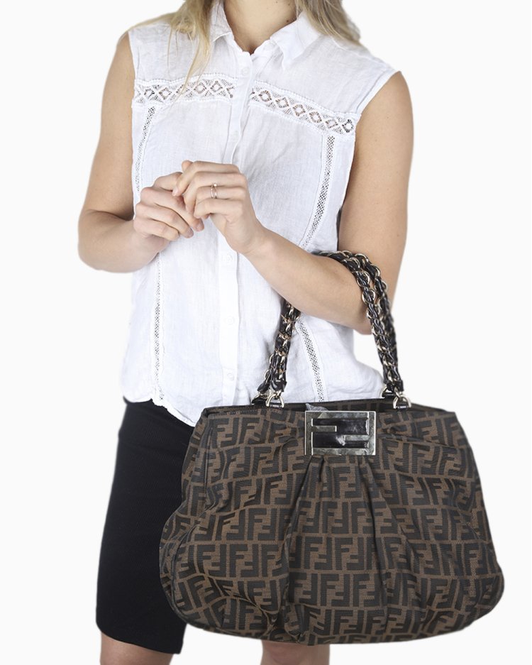 Bolsa Fendi Original Mia Canvas Zucca Monograma Feminina