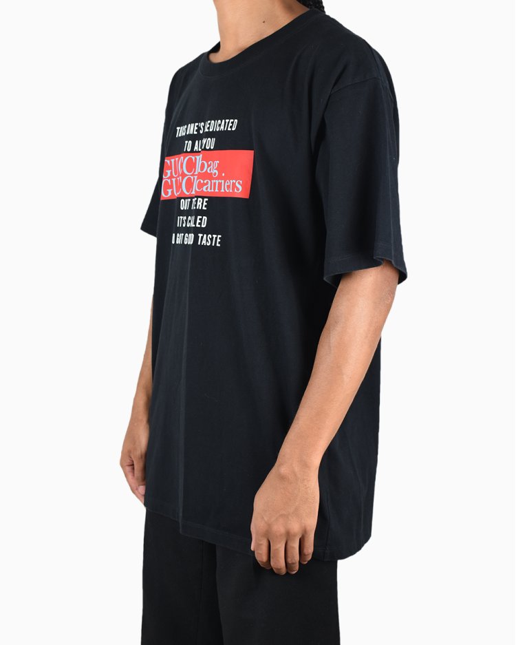 Camiseta Gucci Original Carriers Estampada Preta Masculina