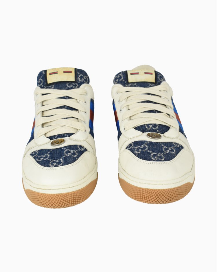 Tênis Gucci Original Screener Herrensneaker Mit GG Bicolor Masculino