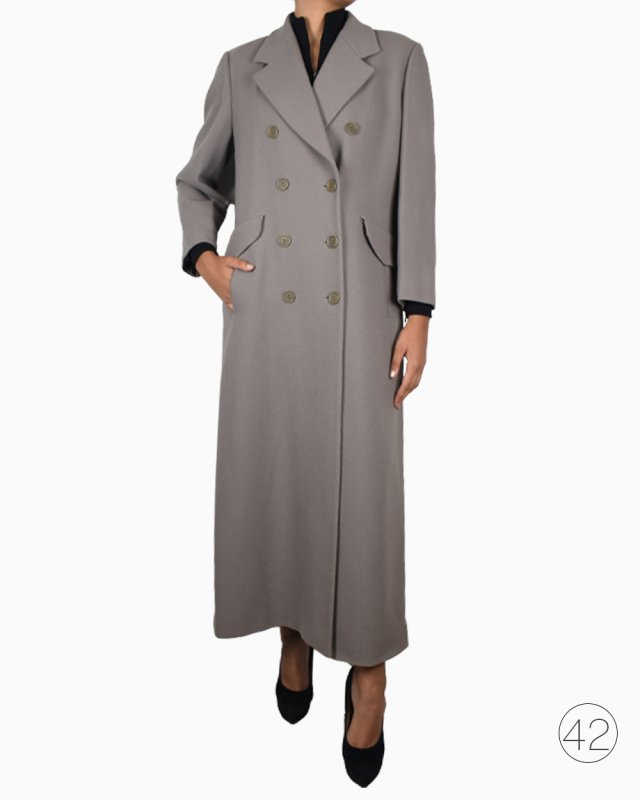 EMPORIO ARMANI グレー コート　L Sobretudo Emporio Armani com abotoamento duplo Cinza Feminino