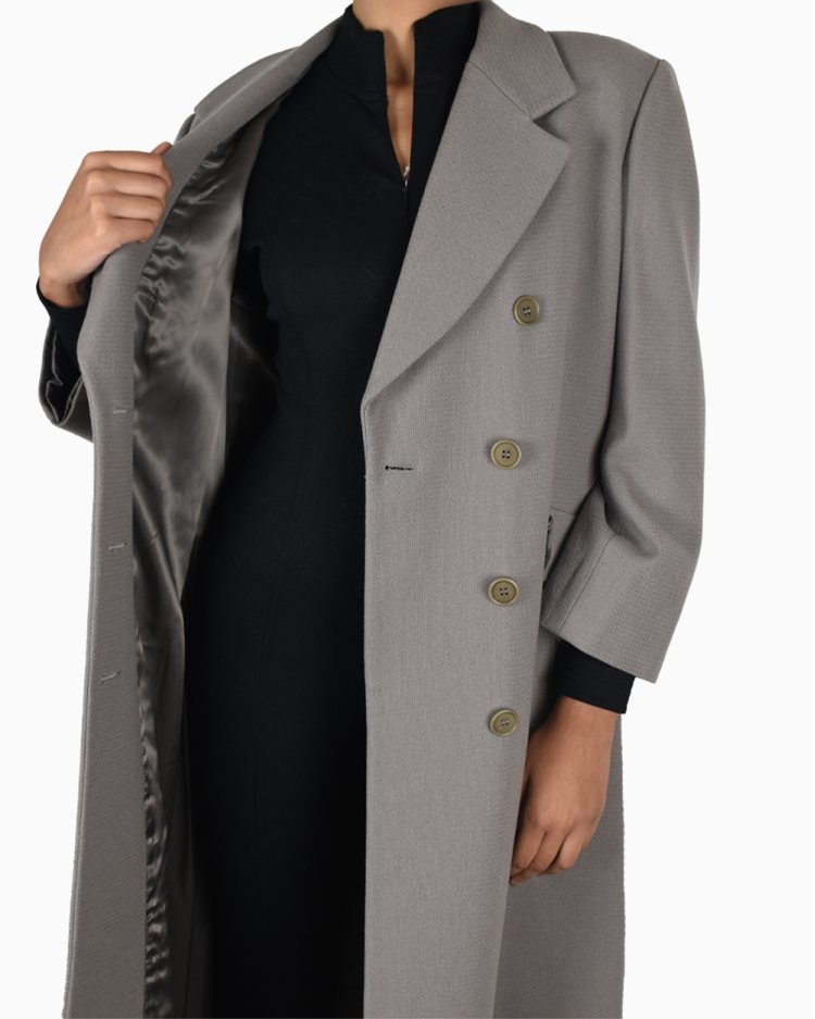 Sobretudo Emporio Armani com abotoamento duplo Cinza Feminino
