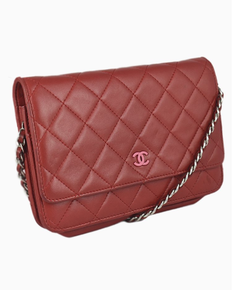 Bolsa Chanel Original Woc Vermelha Feminina