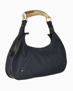 Bolsa Saint Laurent Mombasa Horn Denim Azul
