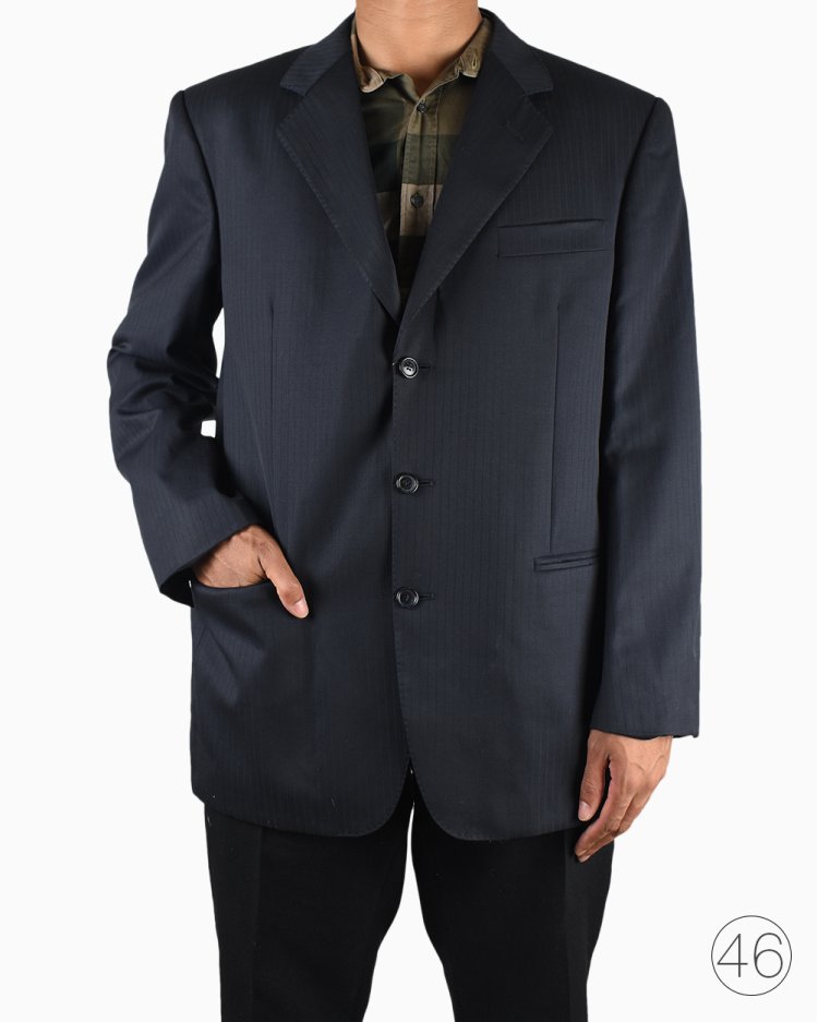 Blazer Givenchy Original Lã Riscas Preto Masculino