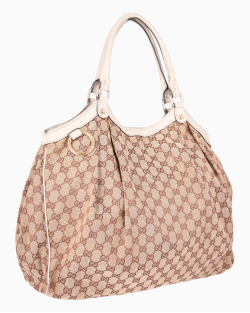 Bolsa Gucci Sukey GG Canvas Large Tote Bege