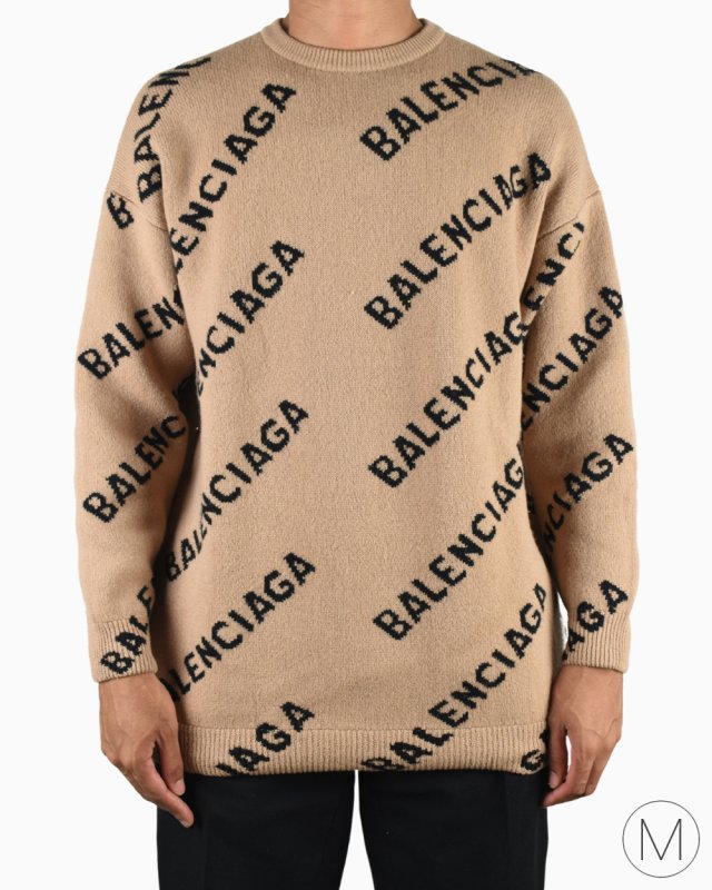 Suéter Balenciaga Original Tricot Logo Bege Masculino