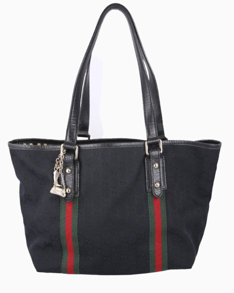Bolsa Gucci Original GG Canvas Jolicoeur Tote Preta Feminina
