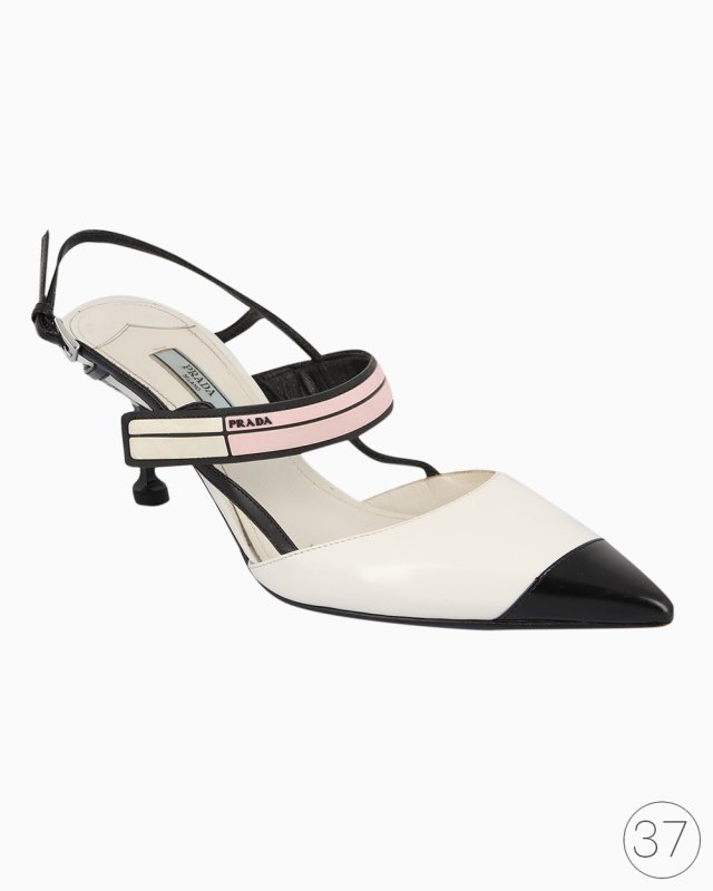 DIOR HIGH SLINGBACK 65 MM 25S IN WHITE FABRIC AND FLORAL PATTERN