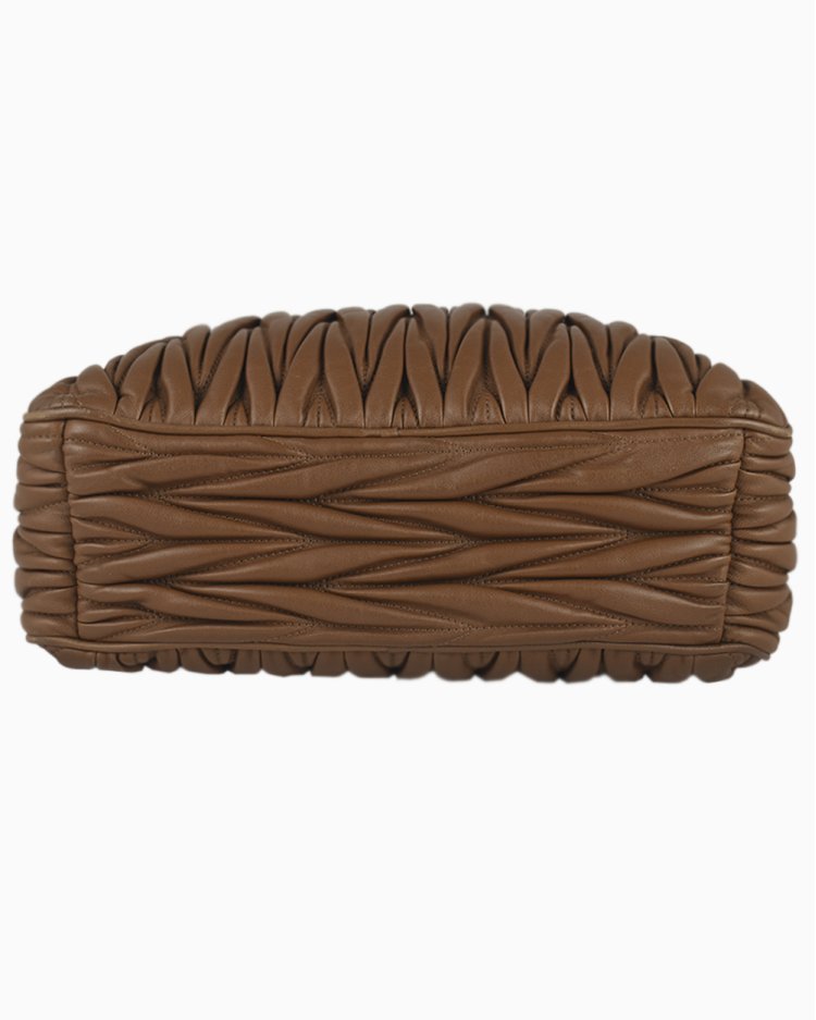 Bolsa Miu Miu Original Matelassê Chain Marrom 5BH032 Feminina
