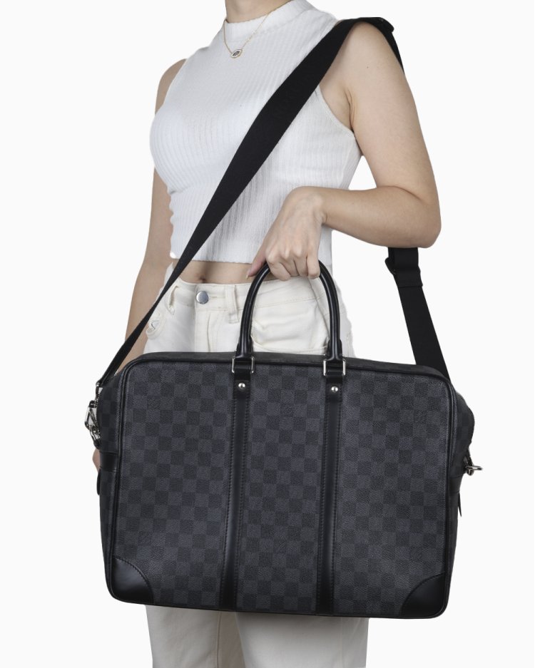 Pasta Louis Vuitton Original PM Damier Graphite Masculina