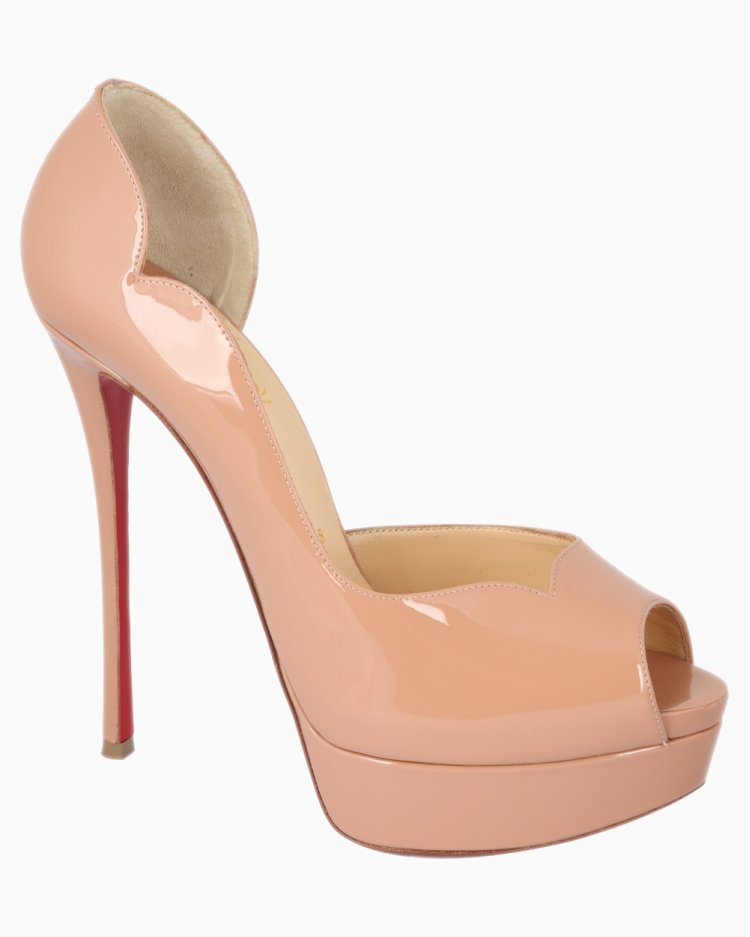 Sapato Louboutin Original Round Chick Alta 150 Nude Feminino