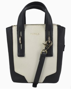 Bolsa Furla Couro Preta/Branca