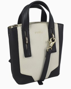 Bolsa Furla Couro Preta/Branca