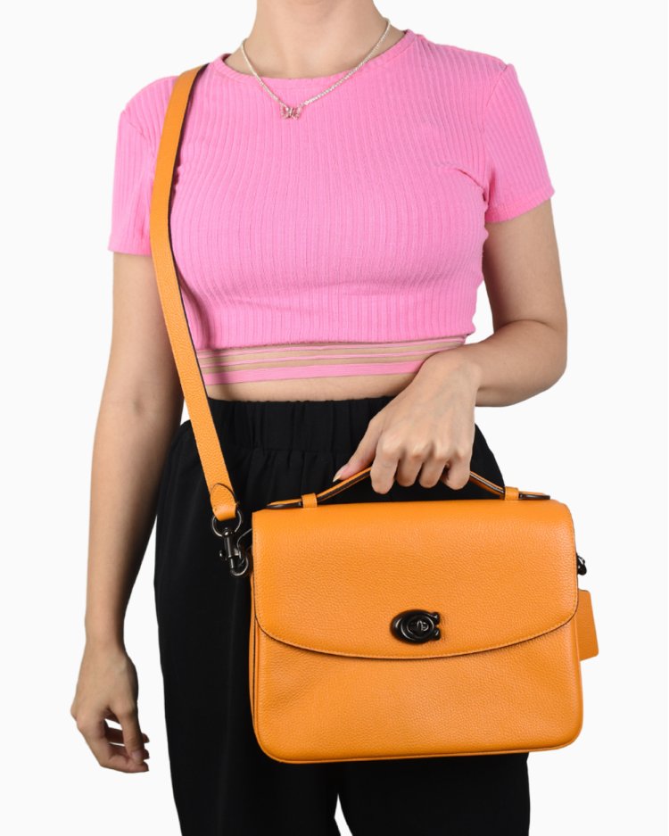 Bolsa Coach Original Messenger Turn Lock Laranja Feminina