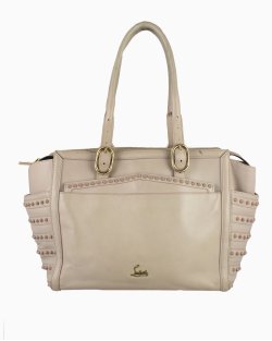 Bolsa Louboutin Spikes Tote Couro Nude