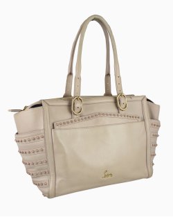 Bolsa Louboutin Spikes Tote Couro Nude