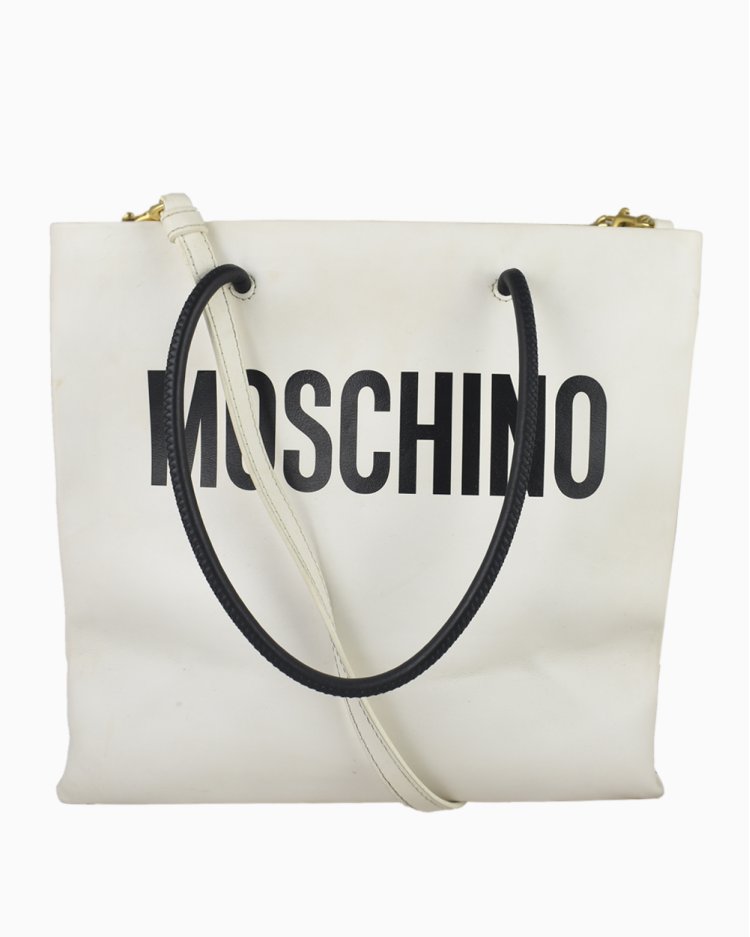 Bolsa Moschino Original Logo Shopper Preta Feminina
