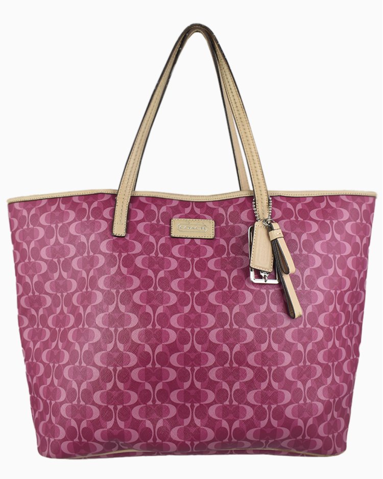 Bolsa Coach Original Canvas Signature Large Tote Roxa Feminina