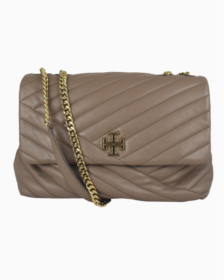 Bolsa Tory Burch Original Kira Chevron Marrom Feminina
